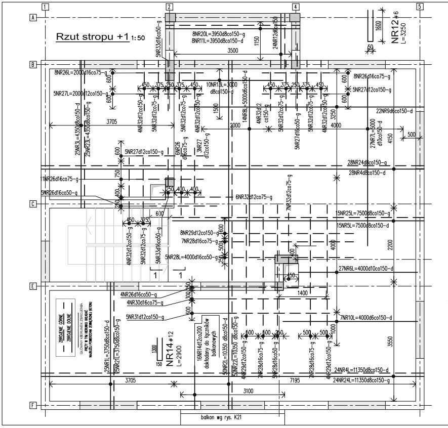 Przykładowy rysunek widoku ściany