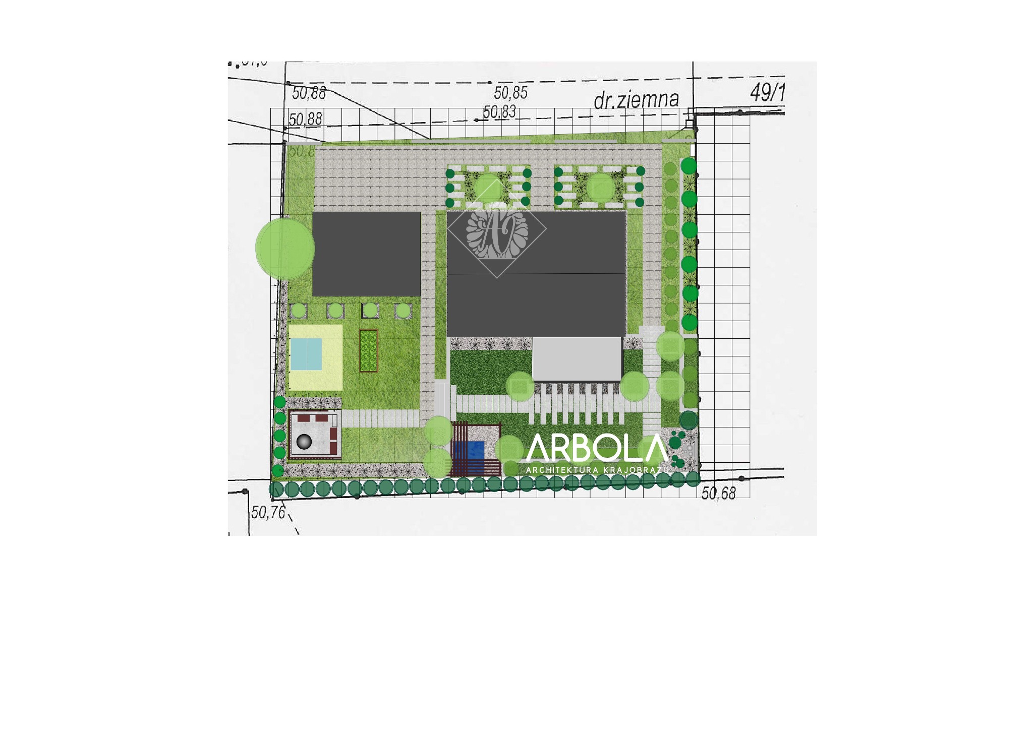 mały ogród przydomowy w stylu śródziemnomorskim