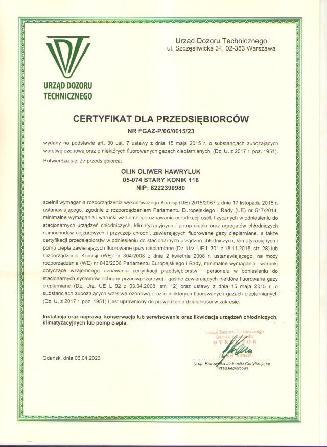 Nowe certyfikaty zrobione jeszcze raz, by były aktualne