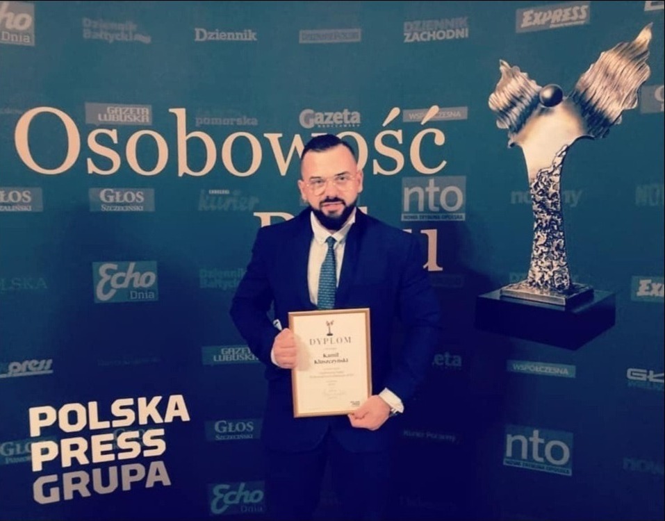 Otrzymany tytuł 'Osobowość Roku 2020' w kat. Biznes w Łodzi