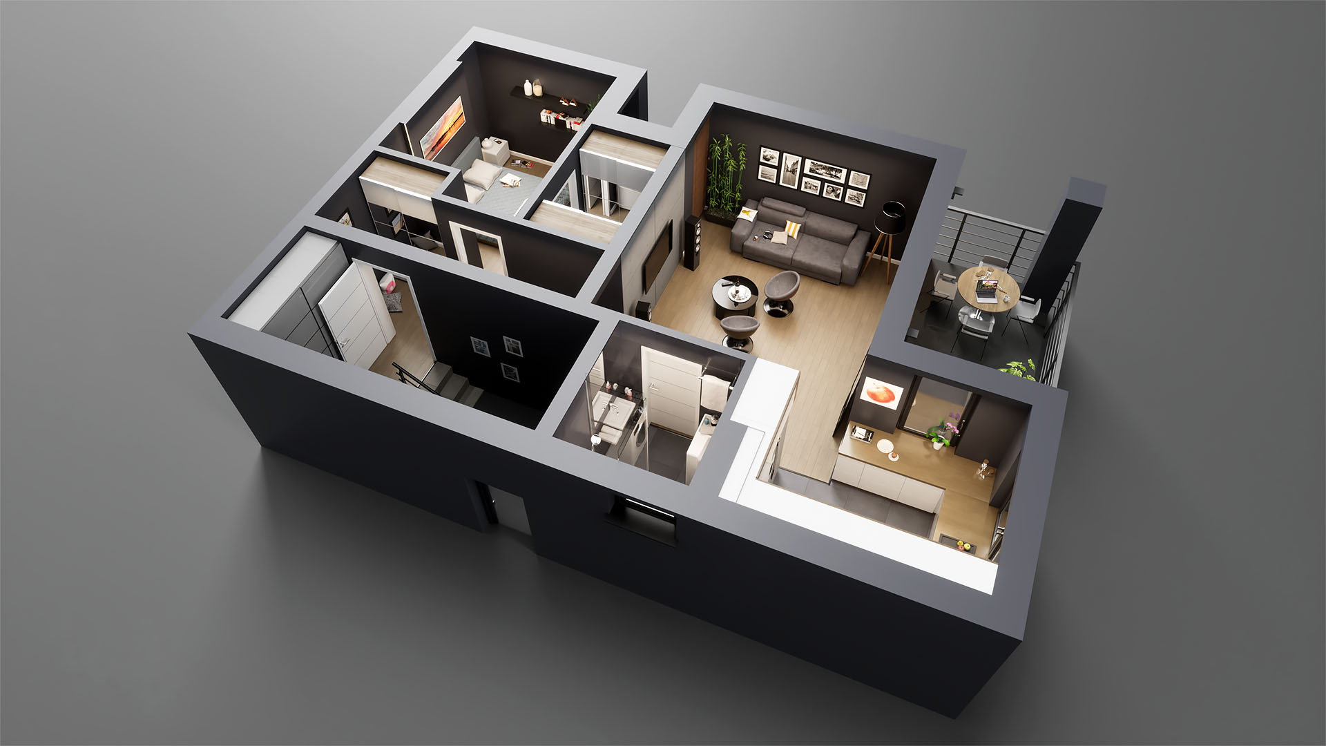 Rzuty 3d - plany mieszkań i pięter