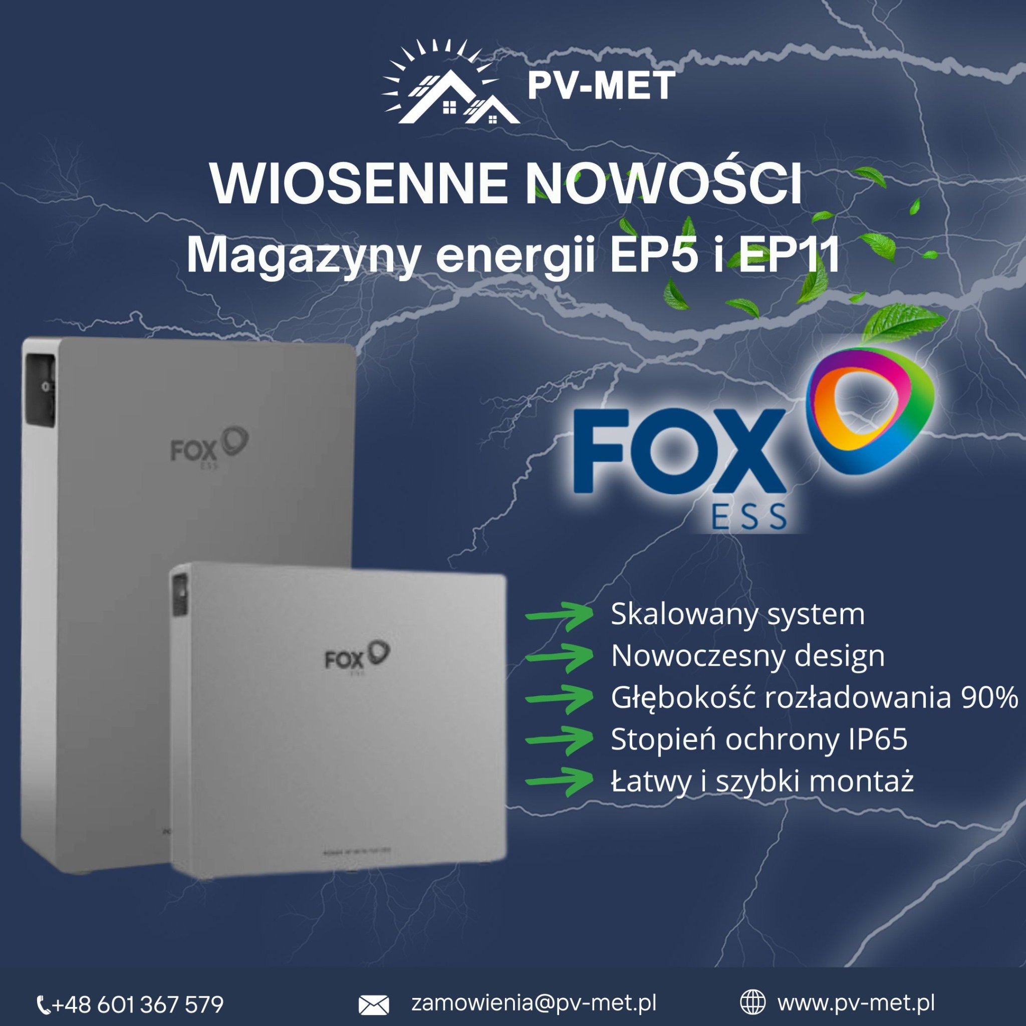 Minimalistyczne skalowane magazyny energii od FoxESS. Dostępne od ręki w PV-MET