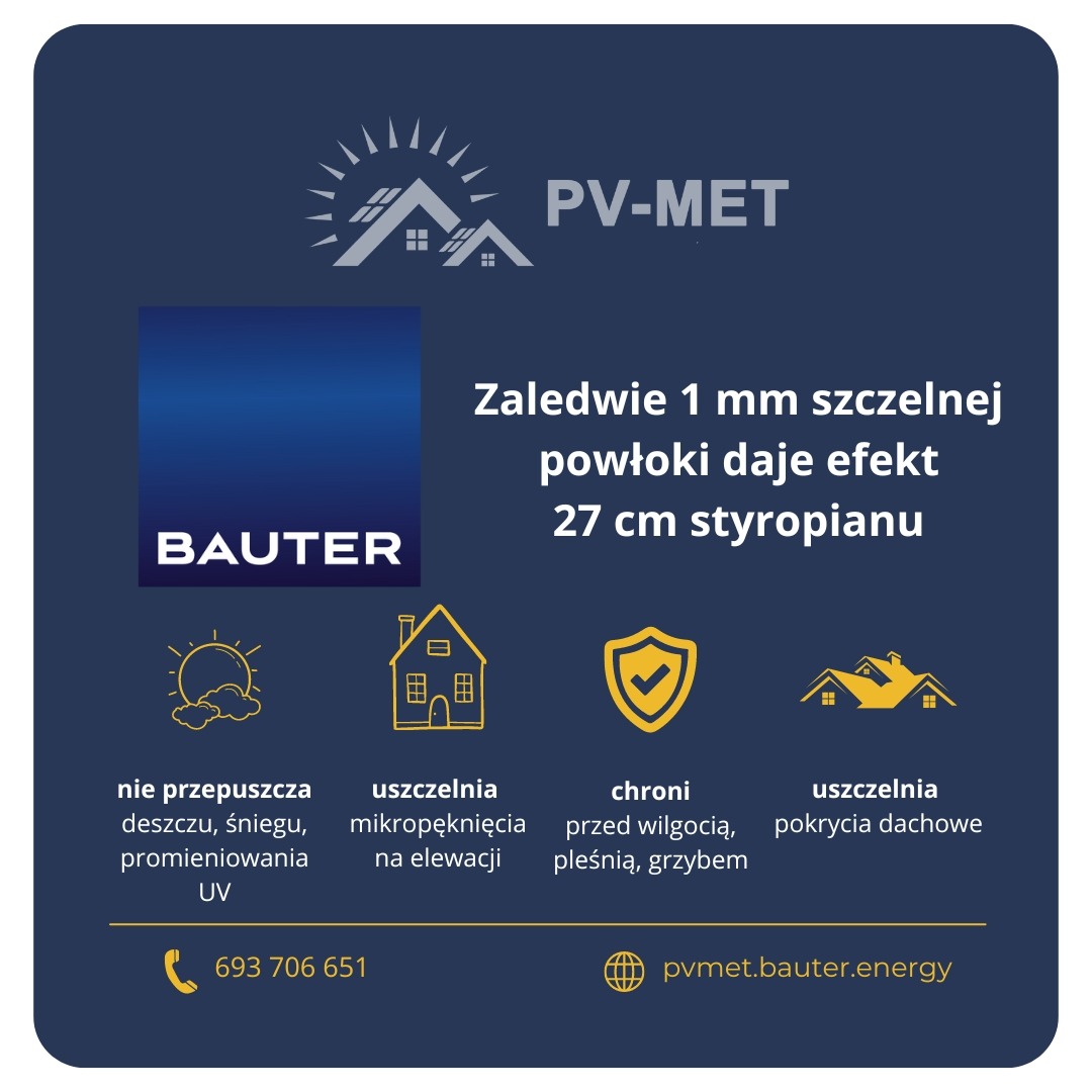 Zastąp 27 cm styropianu, 1 mm szczelnej powłoki Bautera