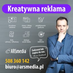 Kreatywna reklama, inspirujące szkolenia. 
Jesteśmy Agencją Reklamową oraz Akademią Rozwoju z Koszalina, gdzie kreatywność i innowacja napędzają naszą pracę. Zadzwoń tel.: 508 360 142 lub napisz: biuro@arsmedia.pl