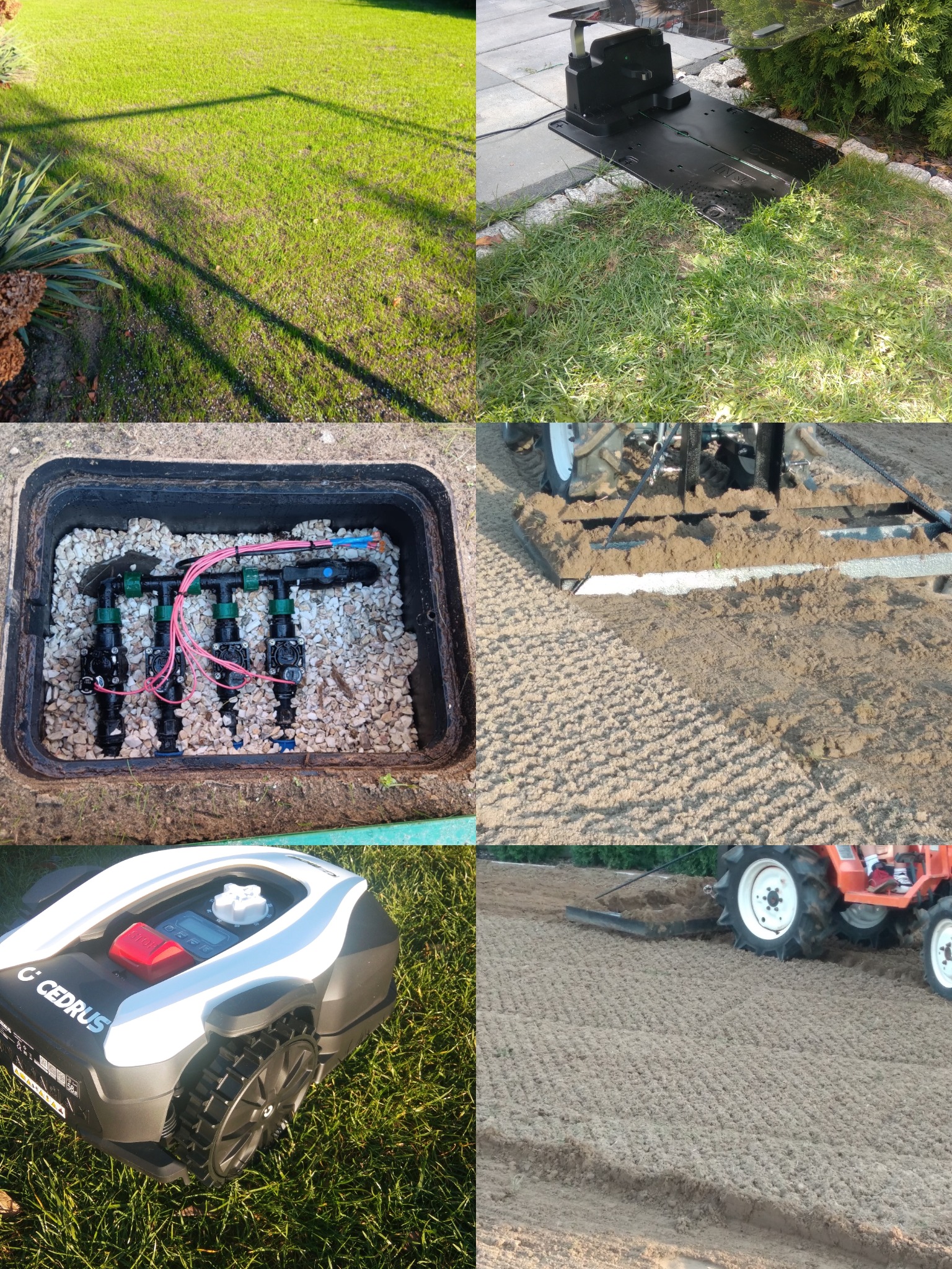 Elementy systemów nawadniania, robot koszący i wyrównywanie terenu w Piotrków Kujawski. Zestawienie usług ogrodniczych.