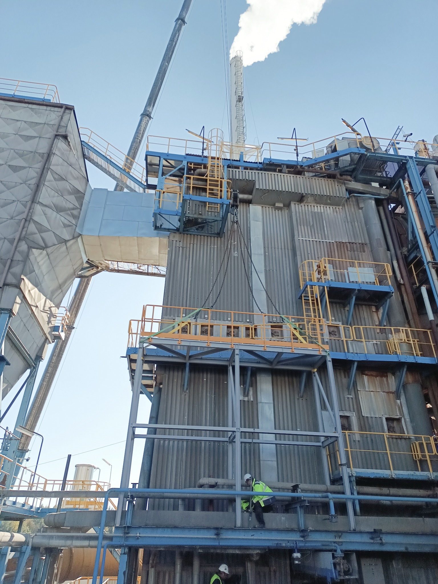 Podest roboczy spalania śmieci