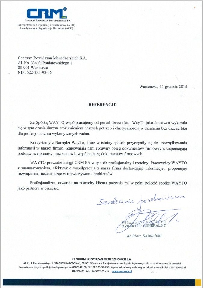 Referencje firma szkoleniowa