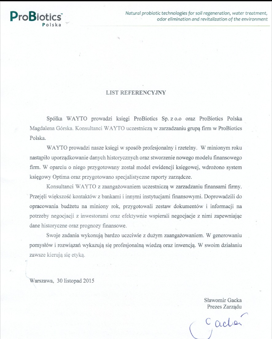 Referencje firma biotechnologiczna