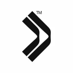 Abstrakcyjne logo w kolorze czarnym, składające się z dwóch równoległych pasów tworzących strzałkę, z symbolem TM w prawym górnym rogu.