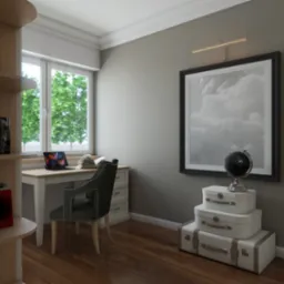 projekt gabinetu w stylu klasycznym prowansalskim- angielskim. Projekt i realizacja bibliotek na wymiar