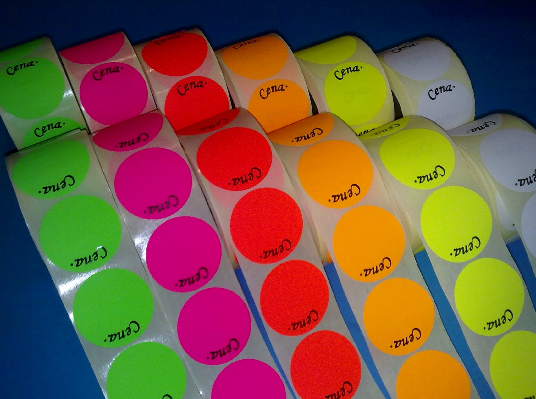 etykiety okrągłe, cenówki