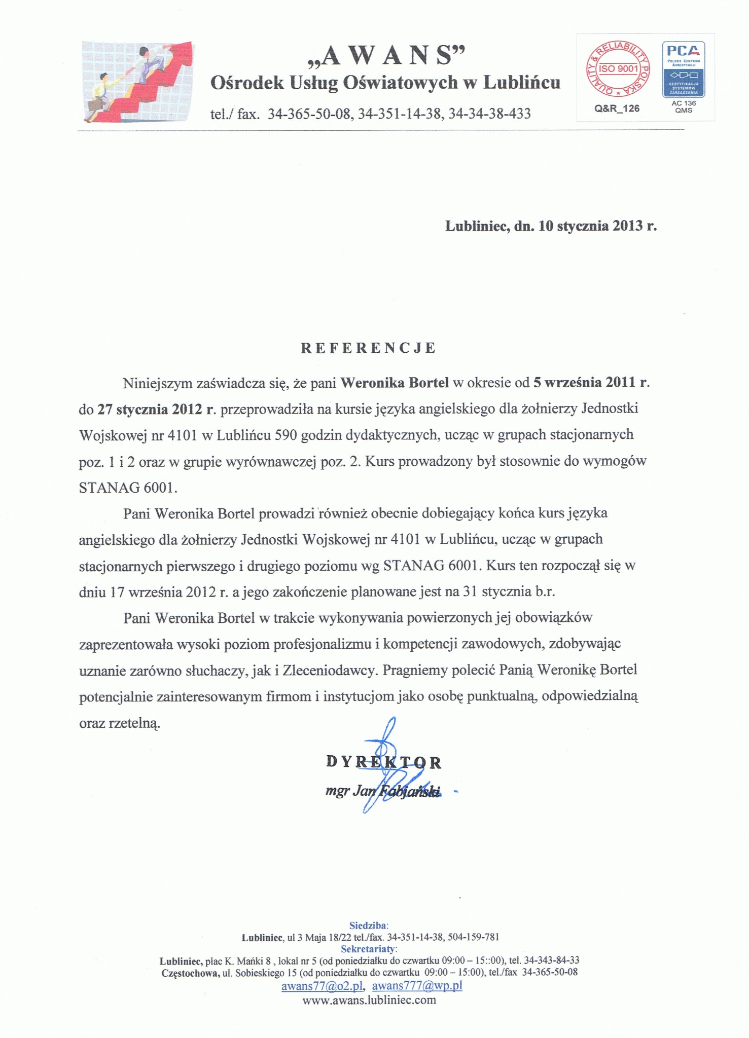 Referencje - OUO Awans