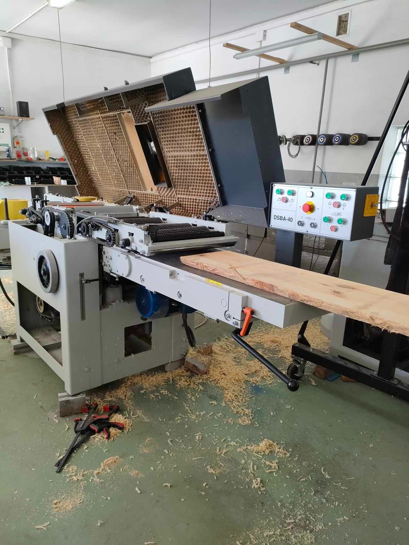 Próby strugarki dwustronnej JAROMA DSBA po generalnym remoncie - JR SERWIS Maszyny Stolarskie