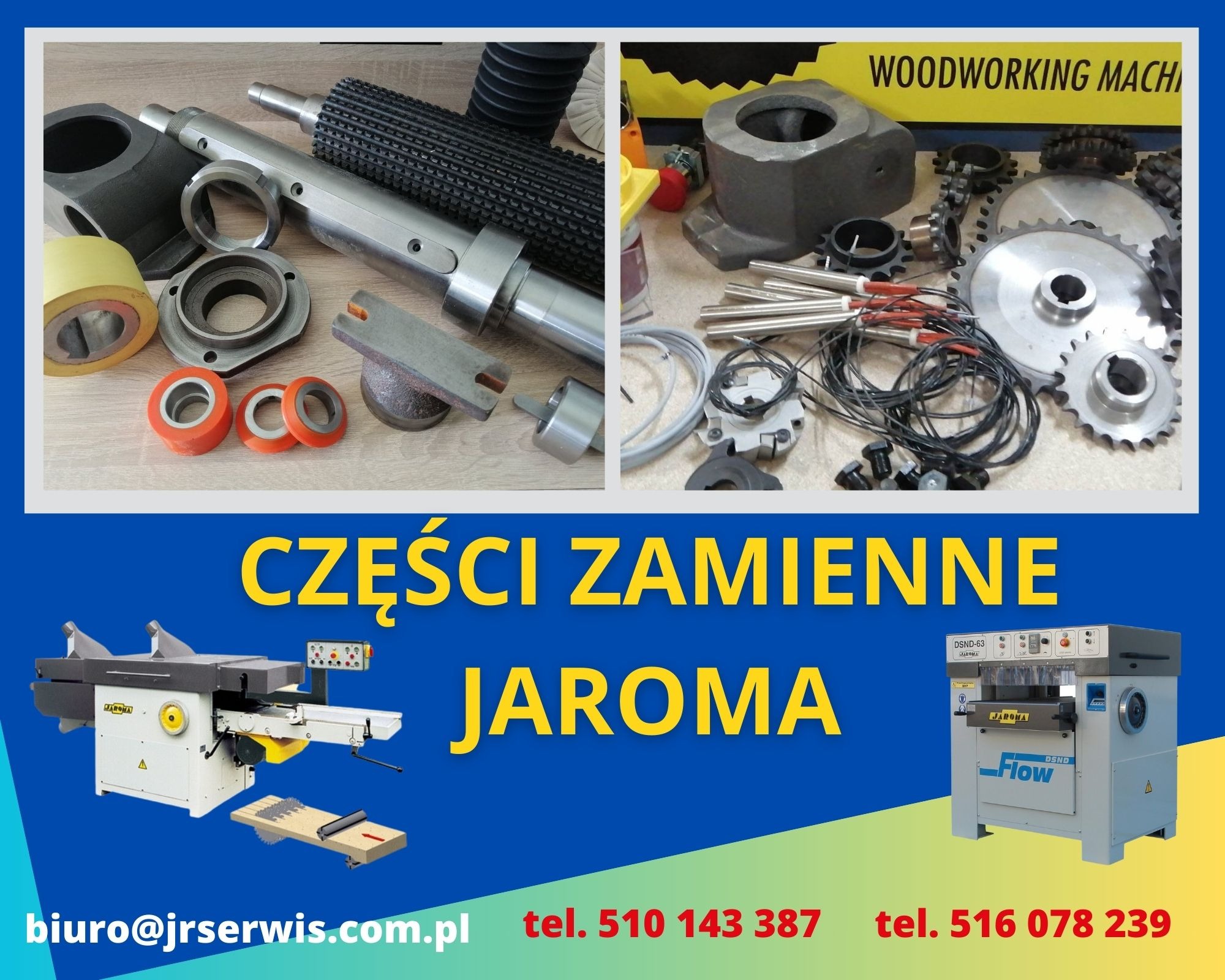 Sprzedaż części zamiennych do maszyn JAROMA - JR SERWIS Maszyny Stolarskie