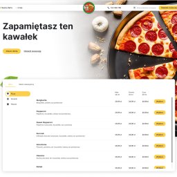 Strona pizzerii online to interaktywna platforma zamówień, wykorzystująca Next.js, React i Firebase. Dostosowuj składniki intuicyjnie, dzięki Nest.js i bezpieczności Google Cloud. 