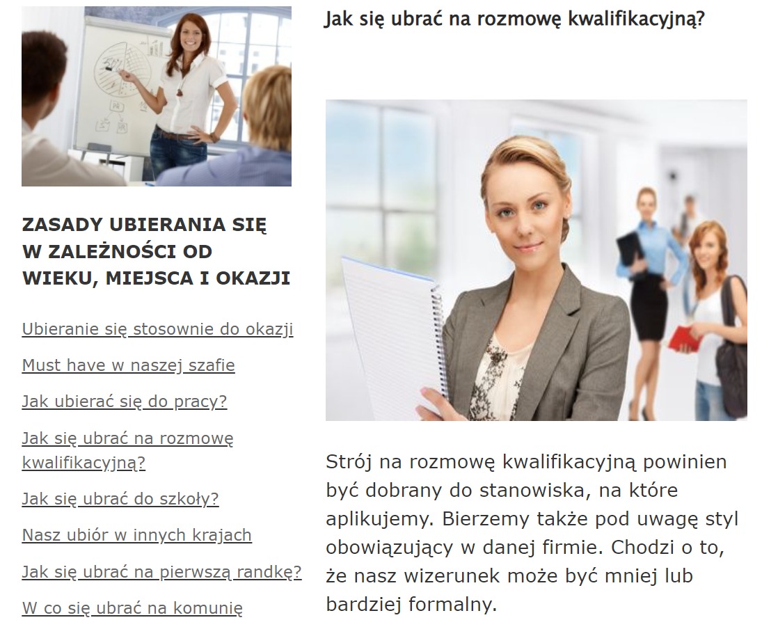 Kobieta w szarej marynarce trzymająca notatnik, w tle dwie kobiety i biurowe wnętrze, prezentacja dotycząca ubioru na rozmowę kwalifikacyjną.