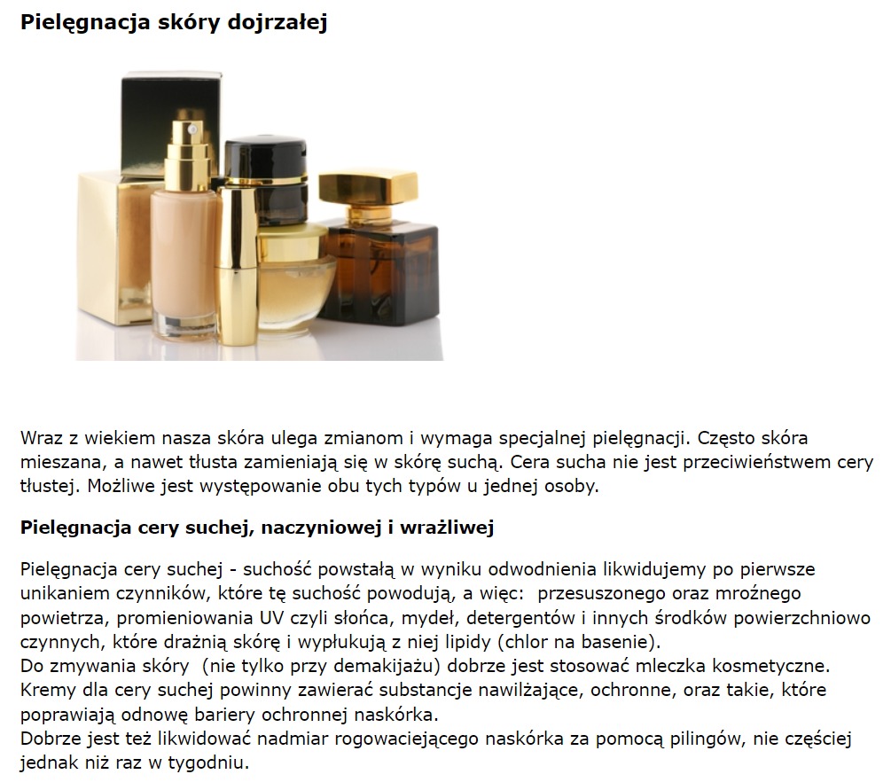 Zestaw kosmetyków do pielęgnacji skóry: krem, podkład w płynie z atomizerem i perfumy w ciemnym flakonie, ustawione na białym tle.