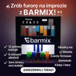 Automat Barmix z kolorowymi koktajlami, idealny na wesela i eventy firmowe. Prezentacja 12 gotowych koktajli i 6 różnych alkoholi. Zarezerwuj teraz!