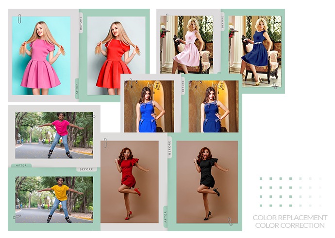 Сolor replacement and color correction