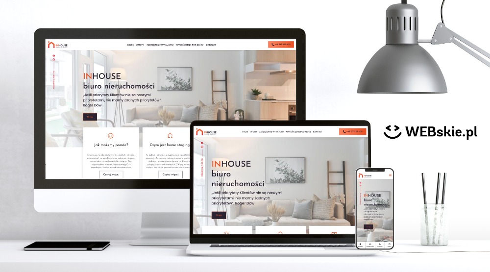 strona internetowa dla rzeszowskiego biura nieruchomości Inhouse