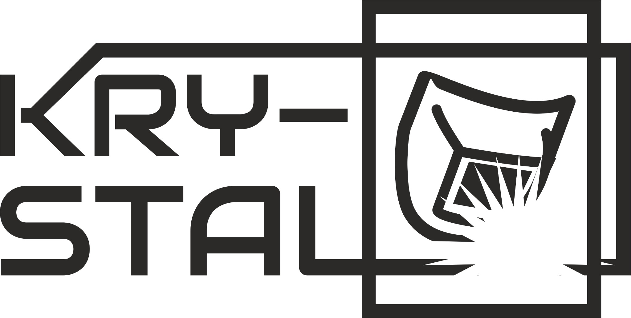 Logo firmy KRY-STAL z symbolem spawania w tle.