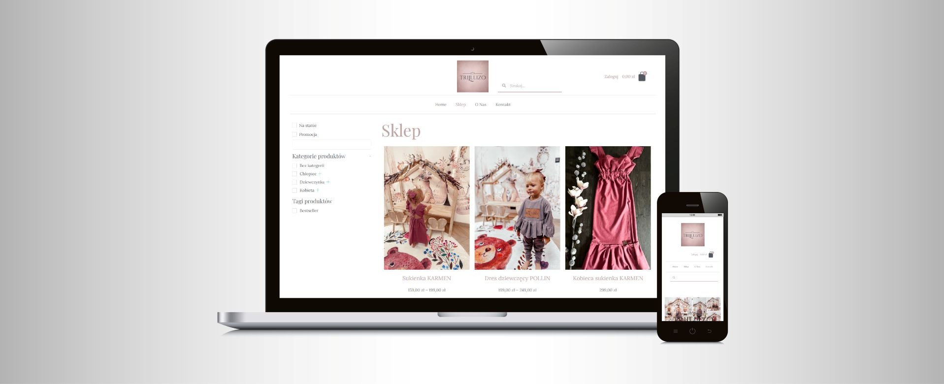 Projekt sklepu z odzieżą dziecięcą