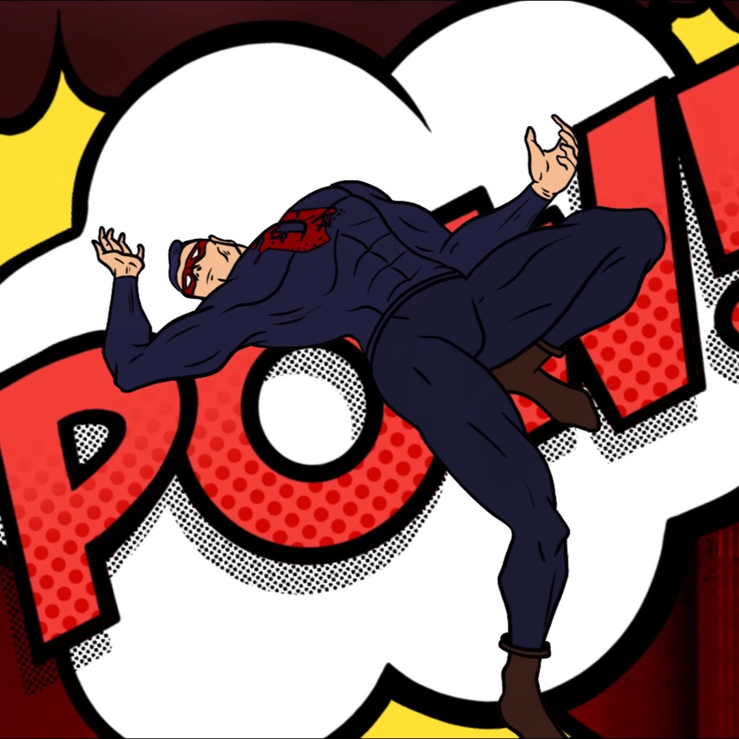 Klatka z animowanego teledysku inspirowanego estetyką komiksu