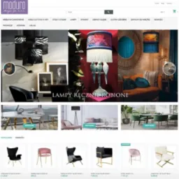 Strona internetowa firmy z Łodzi prezentująca meble i lampy w różnych stylach, w tym lampy z frędzlami i wzorami zwierzęcymi, ręcznie robione lampy z motywem ptaków, a także aranżacje wnętrz...