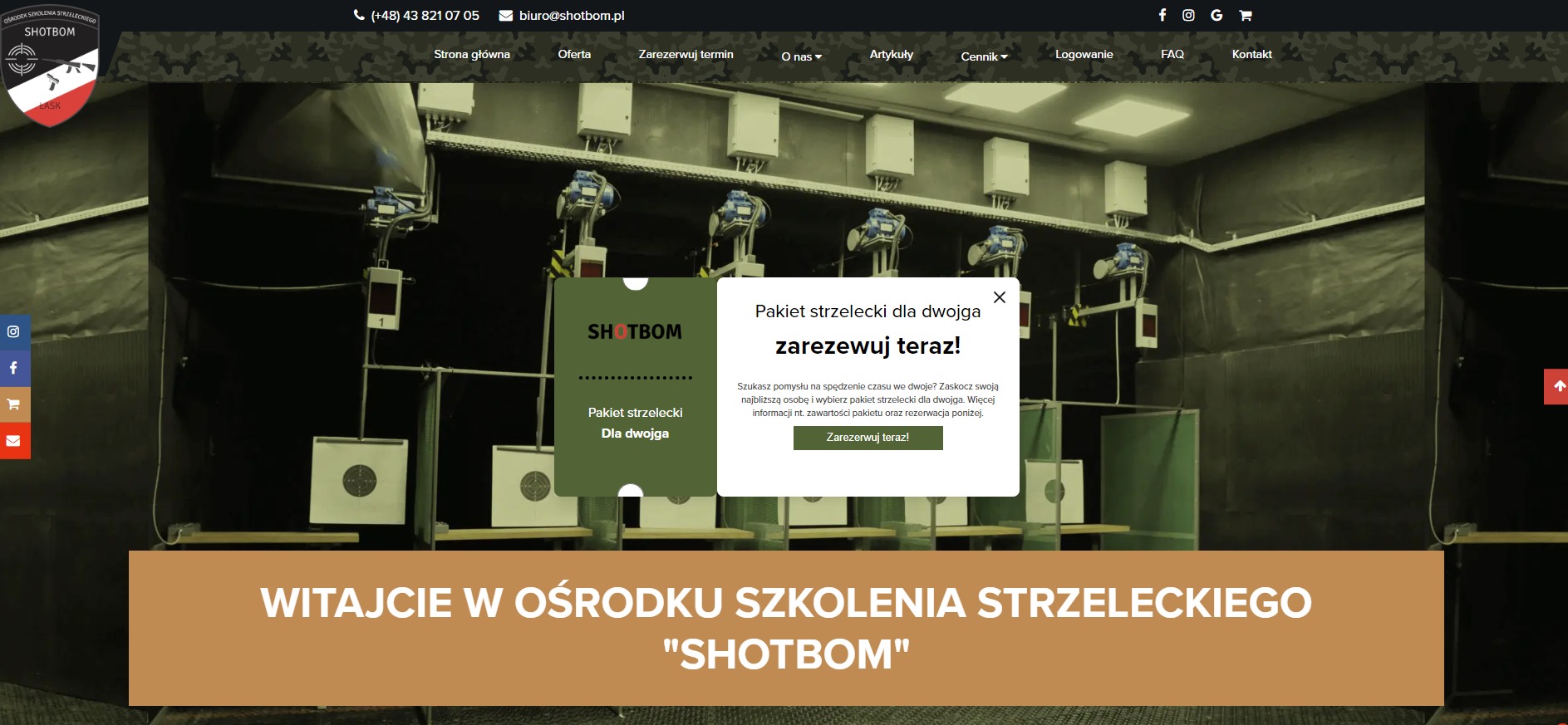 Moduł rezerwacyjny strzelnicy