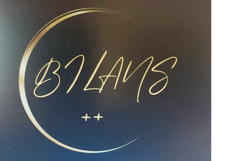 Logo firmy z napisem 'BILANS' w okręgu, wykonane złotą, ozdobną czcionką na ciemnym tle.