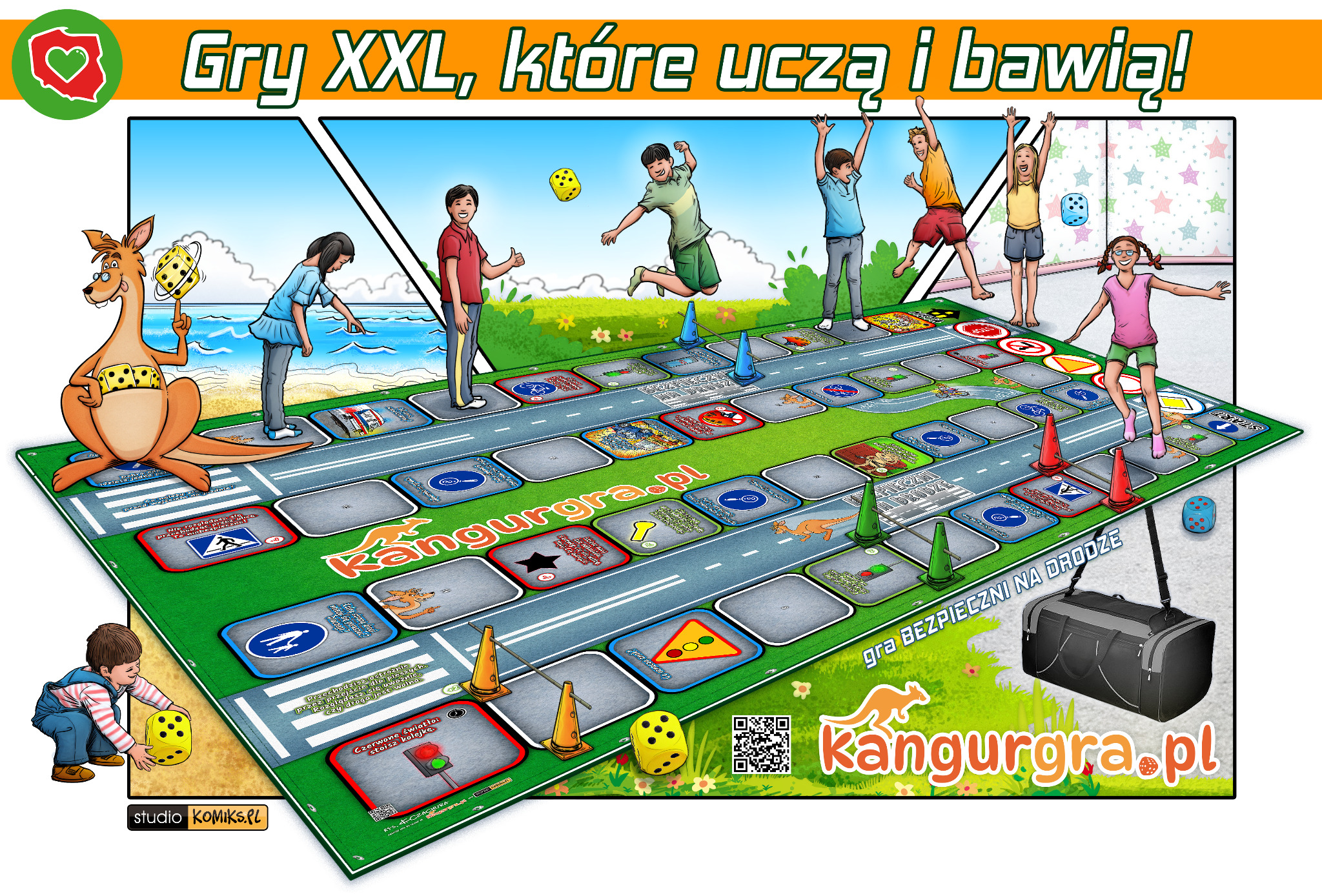 edukacyjne gry XXL dla dzieci, do skakania, nauki i zabawy