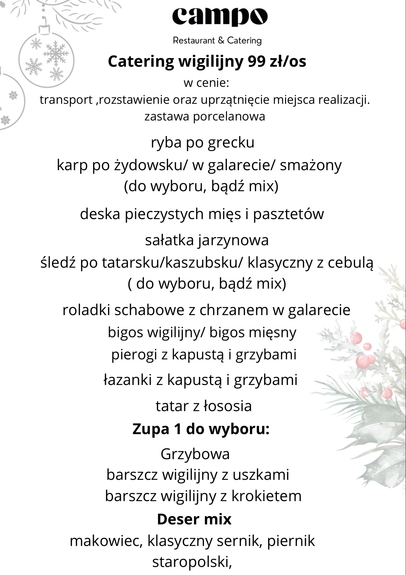 Campo Restaurant&Catering - restauracja catering w Warszawie