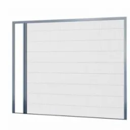 Szara moskitiera plisowana z przesuwnym systemem otwierania, widoczna tekstura siatki i ramy.