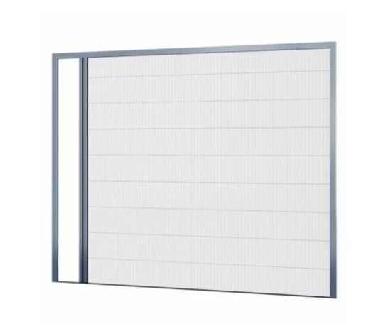 Szara moskitiera plisowana z przesuwnym systemem otwierania, widoczna tekstura siatki i ramy.