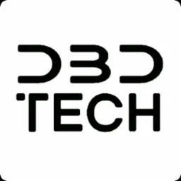 Logo firmy DBD TECH, czarne litery na białym tle.