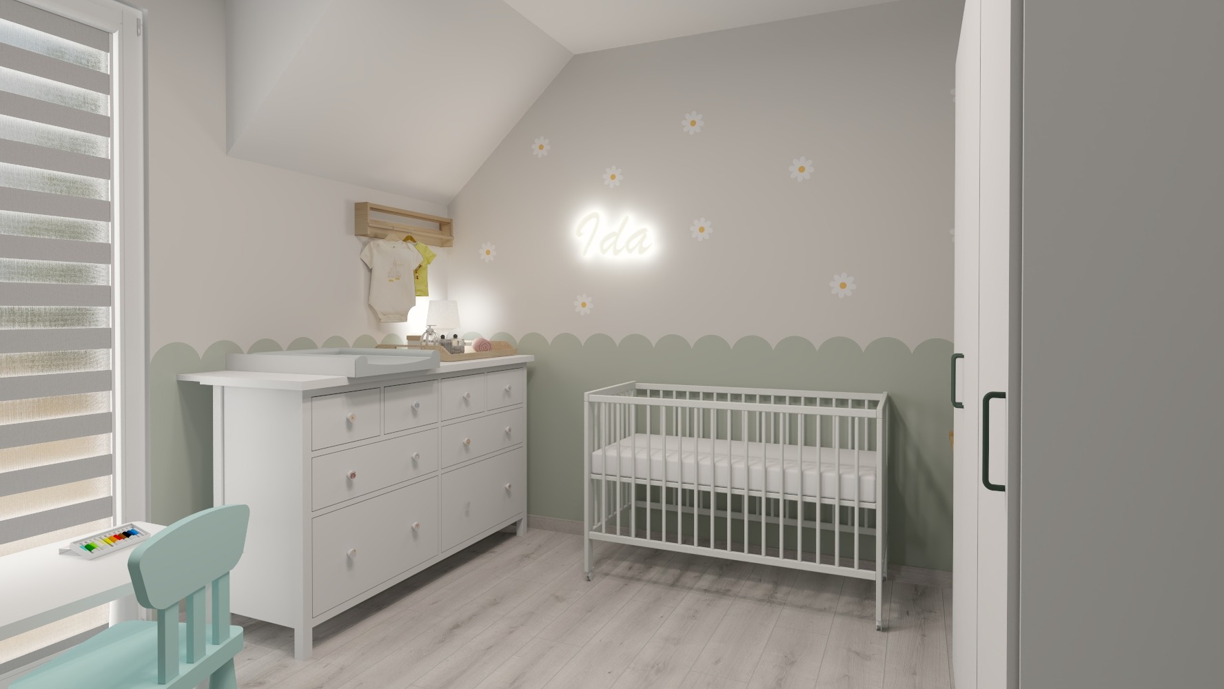 Pokój dla dziewczynki w naturalnych barwach