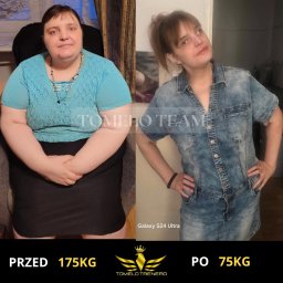 Tomasz Pijanowski - Metamorfoza kobiety z Warszawy: zdjęcie typu 'przed i po' z widoczną utratą wagi, prezentujące efekty diety i ćwiczeń.
