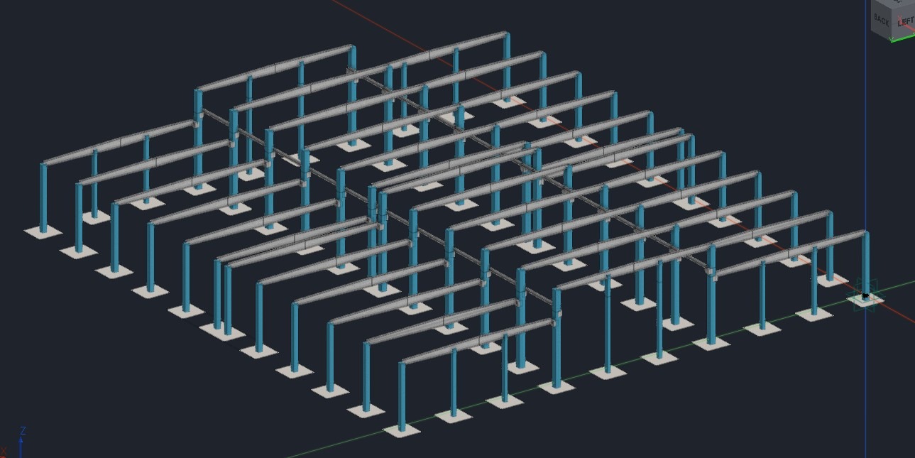 Projekt konstrukcji hali produkcyjno-magazynowej, Katowice