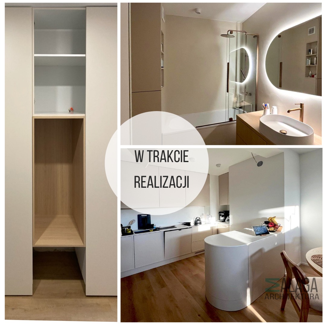 Projekt kompleksowy wnętrz mieszkania ok 60m2 w Bydgoszczy. Realizacja 2023/2024.