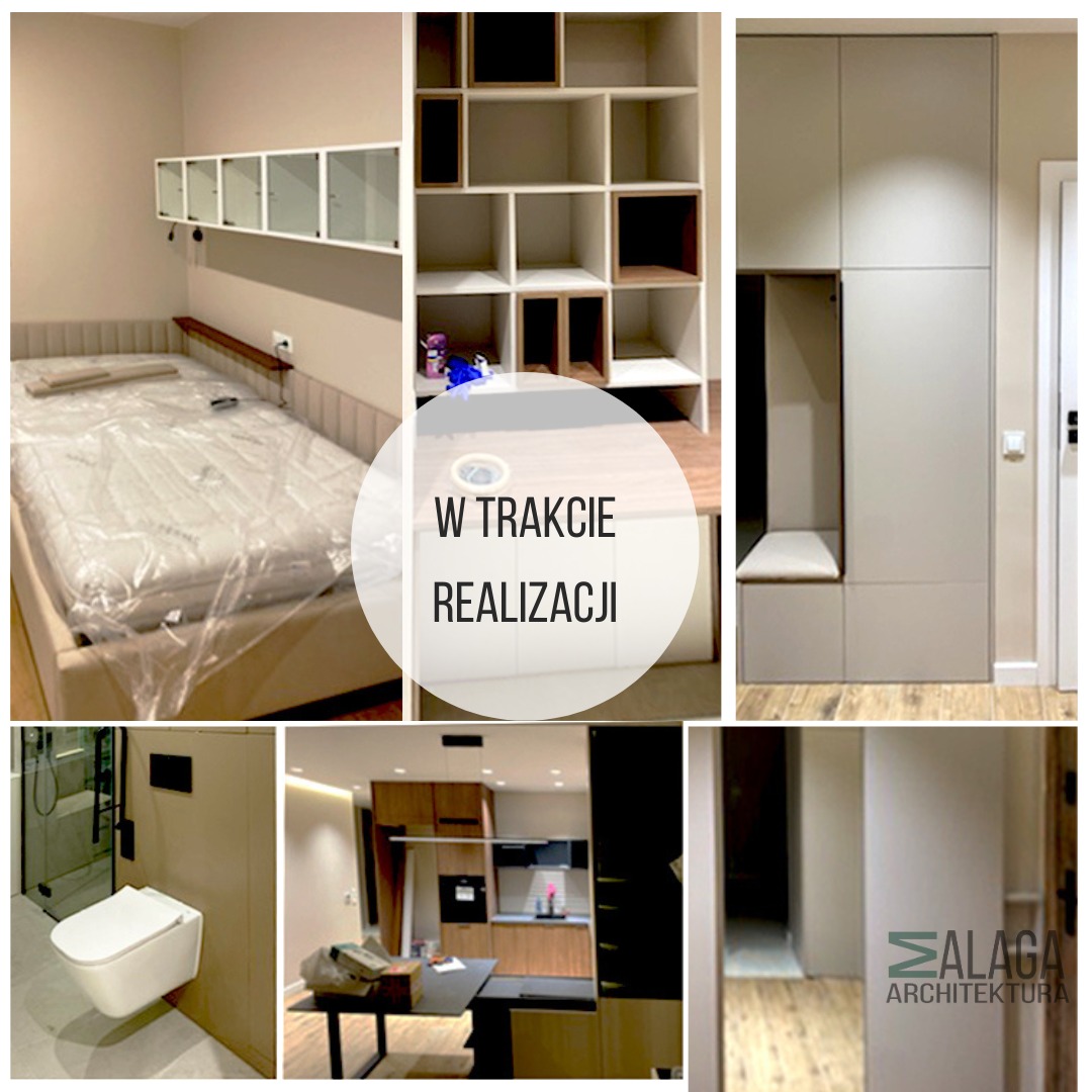 Projekt kompleksowy wnętrz mieszkania ok 55m2 w Świeciu. Realizacja II-III kwartał 2024.