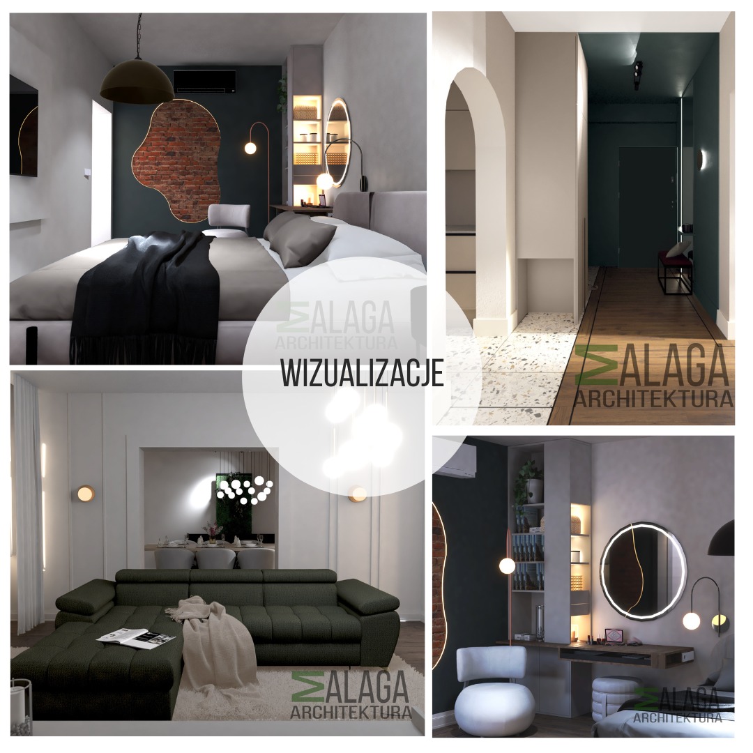 Projekt kompleksowy wnętrz mieszkania w kamienicy ok 95m2 w Bydgoszczy. Realizacja IV kwartał 2024-II kwartał 2025.