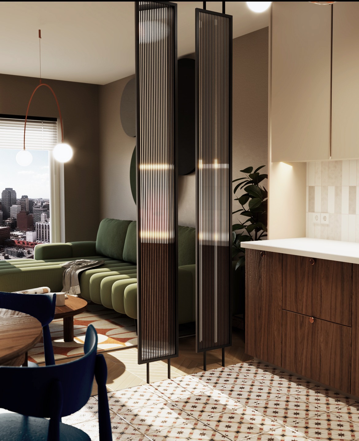 Projekt mieszkania w stanie deweloperskim w Toruniu - styl retro