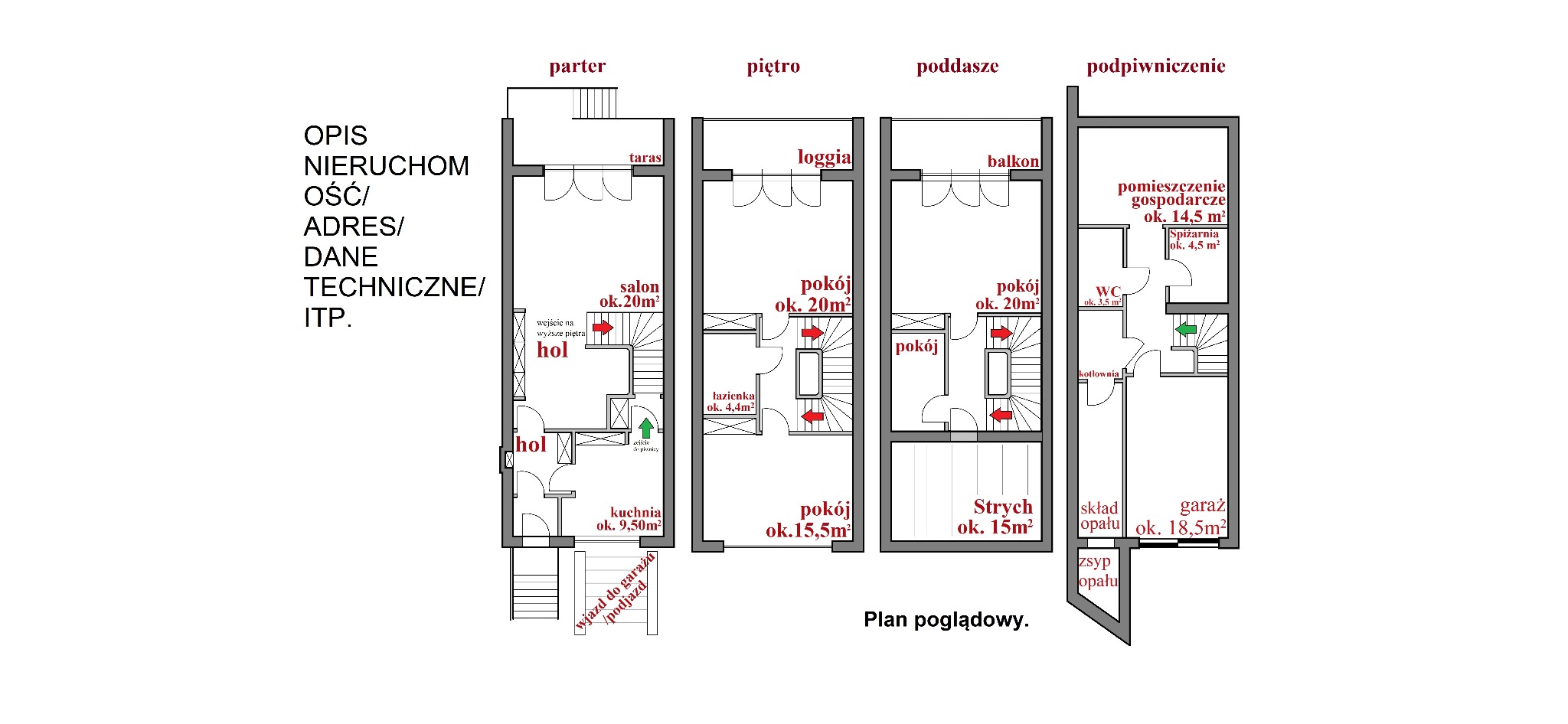 przykład planu mieszkania wielopoziomowego
