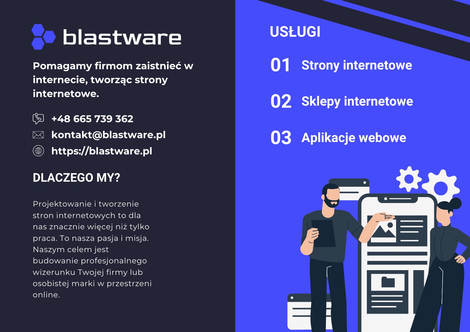 Ilustracja koncepcyjna przedstawiająca projektowanie stron internetowych i aplikacji webowych, z elementami interfejsu użytkownika na ekranie smartfona i grafikami symbolizującymi proces tworzenia.
