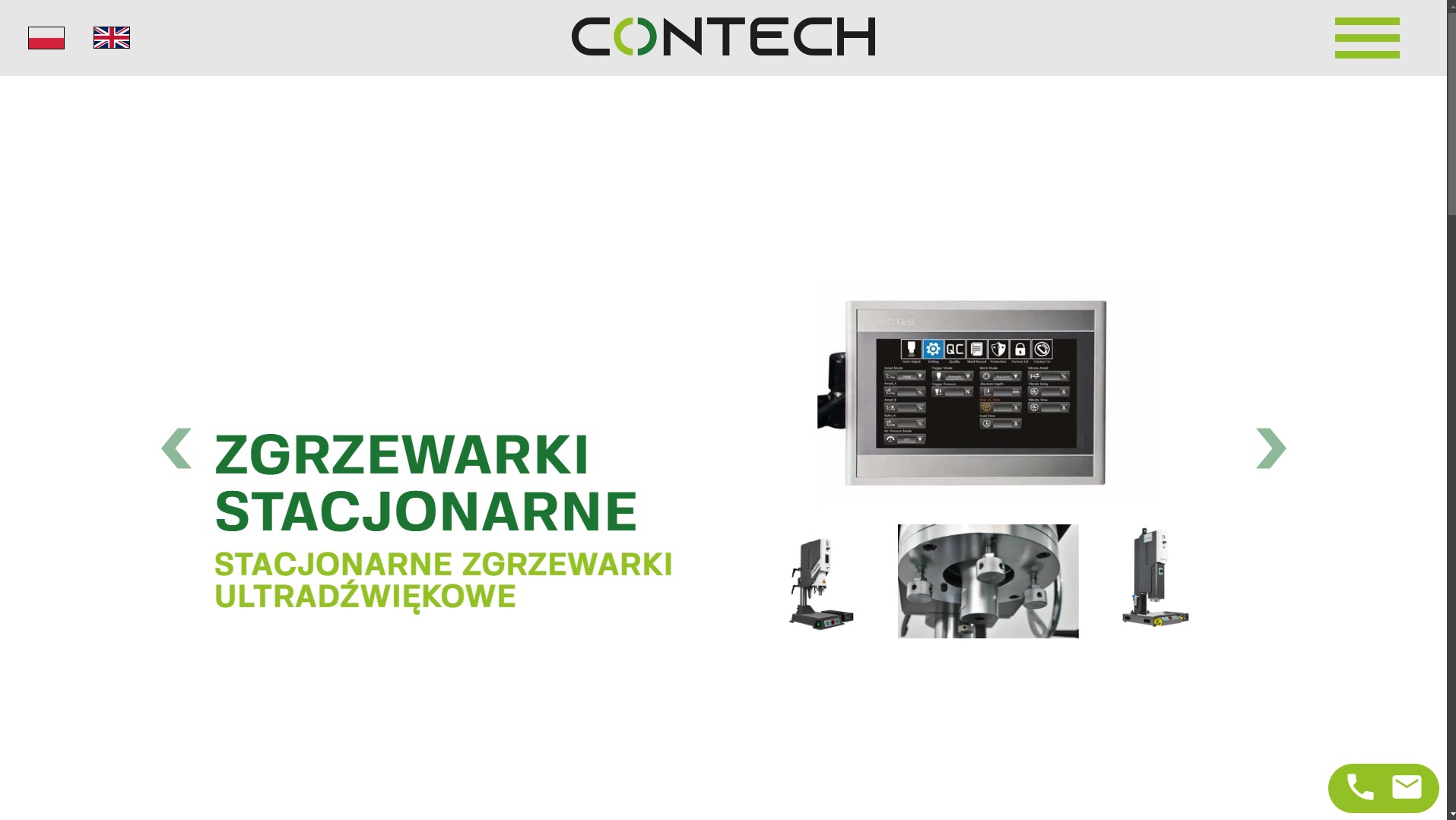 Realizacja strony ofertowej dla dostawcy zgrzewarek