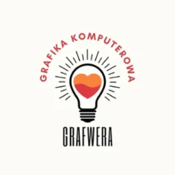 Logo firmy Grafwera: żarówka z sercem w środku, obok napis Grafika Komputerowa.