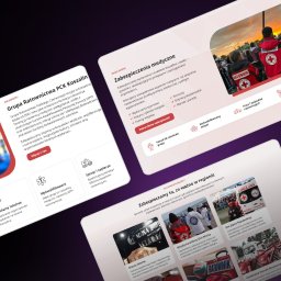 Agencja Tworzenia Stron Internetowych YetiWeb Olaf Orlikowski - Prezentacja strony internetowej z ofertą zabezpieczeń medycznych, w tym ratownictwa PCK Koszalin, z elementami graficznymi i tekstem opisującym zakres usług.