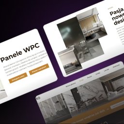 Agencja Tworzenia Stron Internetowych YetiWeb Olaf Orlikowski - Prezentacja strony internetowej z panelami WPC i aranżacjami wnętrz. Układ graficzny z zakładkami: O nas, Panele, Profile, Lamele, Realizacje. Nowoczesny design.