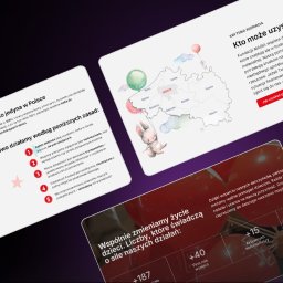 Agencja Tworzenia Stron Internetowych YetiWeb Koszalin - Grafika informacyjna fundacji charytatywnej z mapą Polski, danymi statystycznymi i hasłem 'Wspólnie zmieniamy życie dzieci'. Elementy graficzne w pastelowych kolorach.