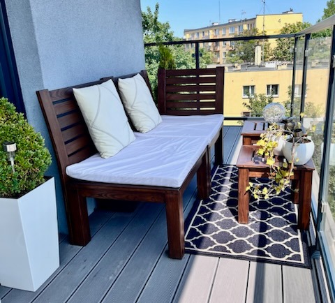 Zestaw mebli tarasowych/balkonowych.